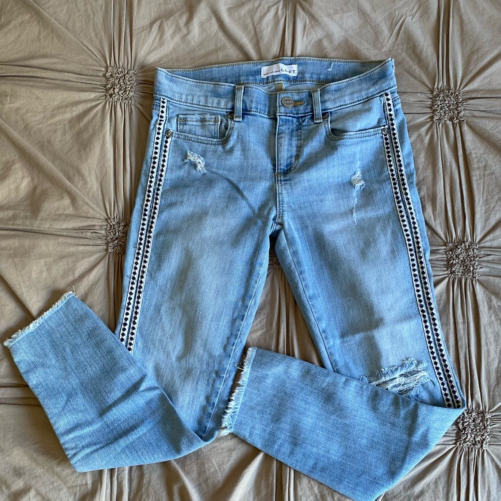 Loft Trendy Side Stripe Skinny Jeans | Petite